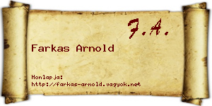 Farkas Arnold névjegykártya